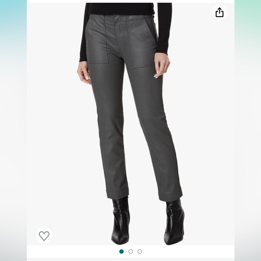 Kut from the Kloth Black Coated Reese Ankle Straight Pants
